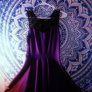 Purple and black lace dress